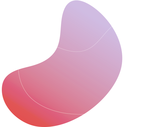 floating_image_03 Forma astratta con sfumatura liscia che mescola i toni del rosa e del viola, caratterizzata da due sottili linee bianche curve che si sovrappongono alla forma - che ricordano le faccette sui denti - su uno sfondo grigio chiaro.
